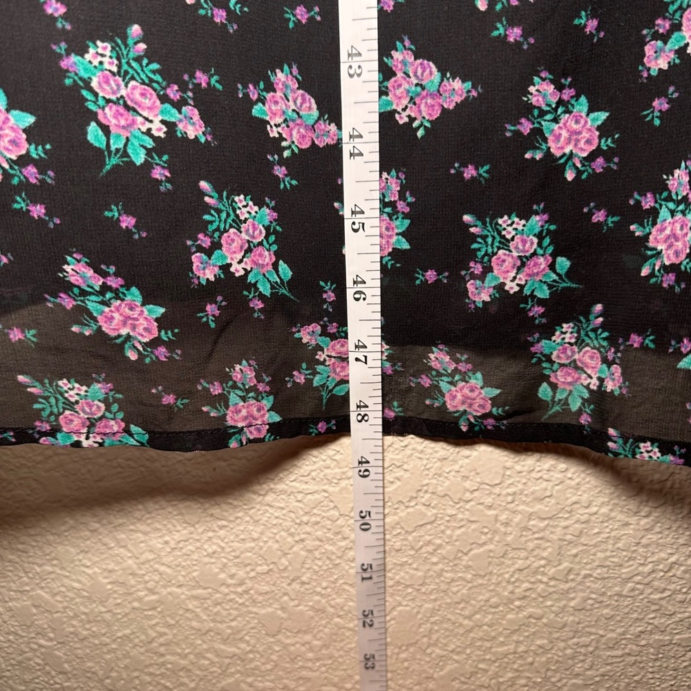 Forever 21 Size M Strapless Maxi Dress Black Floral Summer Bohemian Dark Romance - Picture 4 of 7